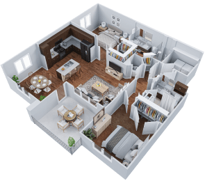 a floor plan of a house with a living room and a dining room