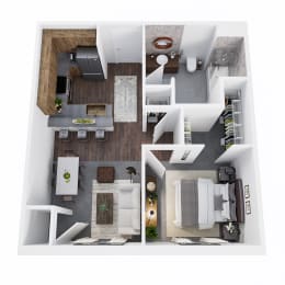  Floor Plan 1 Bedroom 1 Bathroom