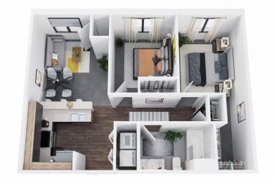  Floor Plan 2 Bedroom 1 Bathroom