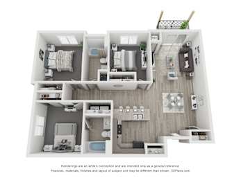  Floor Plan 3 Bedroom 2 Bathroom