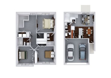  Floor Plan 3 Bedroom 2.5 Bathroom w/Attached Garage