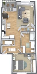  Floor Plan 1 Bedroom 1 Bathroom