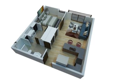  Floor Plan 1 Bedroom / 1 Bathroom