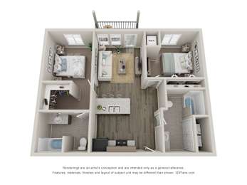  Floor Plan 2 Bedroom 2 Bathroom