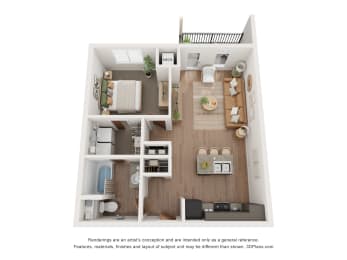  Floor Plan Sycamore 1 Bedroom 1 Bathroom