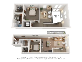  Floor Plan Sycamore  2 Bedroom 2 Bathroom