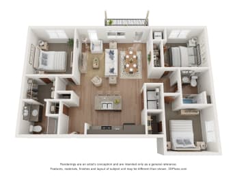  Floor Plan Poplar 3 Bedroom 2 Bathroom