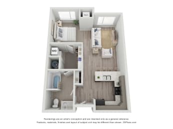  Floor Plan Apartment Style- Studio