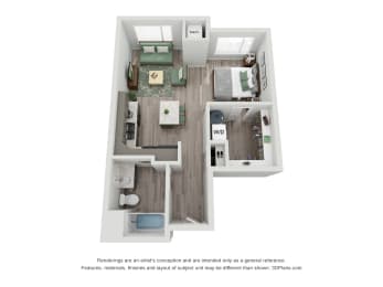  Floor Plan Apartment Style- Studio