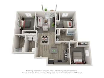  Floor Plan Apartment 3 Bedroom 2 Bathroom