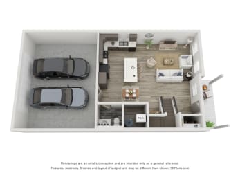  Floor Plan Townhome Style- 3 Bedroom 2.5 Bathroom