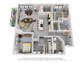  Floor Plan Platinum - 2 Bedroom 2 Bathroom
