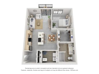  Floor Plan Iron - 1 Bedroom 1 Bathroom