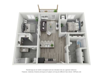  Floor Plan 2 Bedroom 2 Bathroom