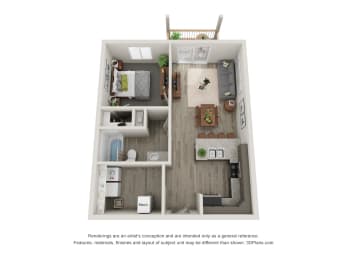  Floor Plan 1 Bedroom 1 Bathroom