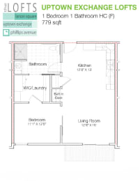 the floor plan of uptown exchange lofts