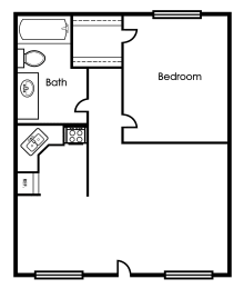  Floor Plan 1 Bedroom