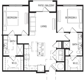 B1_1072sqft at Residences at 3000 Bardin Road, Grand Prairie, 75052