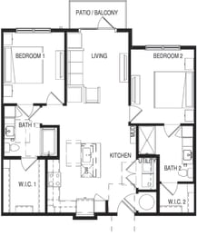 B2_1074sqft at Residences at 3000 Bardin Road, Grand Prairie, TX, Texas