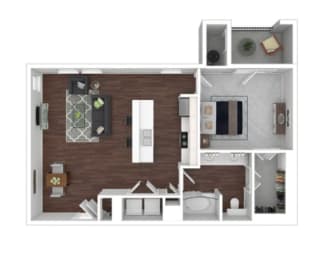 1X1 840sqft - 3D Furnished at Radius on Grove, Austin, TX, 78741