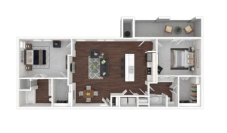 2X2 1298sqft - 3D Furnished at Radius on Grove, Austin, Texas