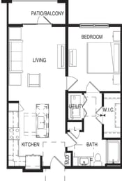 A2_723sqft at Residences at 3000 Bardin Road, Grand Prairie, TX, Texas, 75052