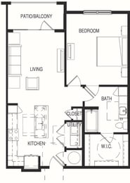 A4_866sqft at Residences at 3000 Bardin Road, Grand Prairie, TX, 75052