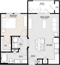 A1 Floor Plan at McCarty Commons, San Marcos, TX