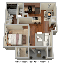 A1 - 1 Bed 1 Bath Floor Plan at Stone Lake, Grand Prairie, TX, 75050