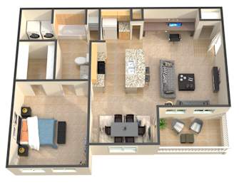 A2 Floor Plan at Ashley House, Katy, TX, 77450