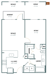 A2 Floor Plan at Gatsby on Ross, Dallas, TX, 75204