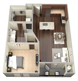 1 bed 1 bath J at Aviator West 7th Apartments , Fort Worth, Texas