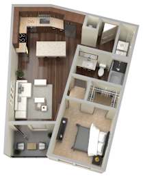 1 bed 1 bath D at Aviator West 7th Apartments , Fort Worth