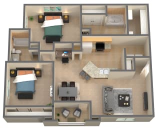 B3 Floor Plan at Ashley House, Katy, TX
