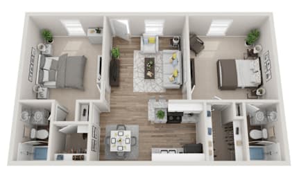 Birch Floor Plan at Hackberry Ranch Apartments, Texas, 77531
