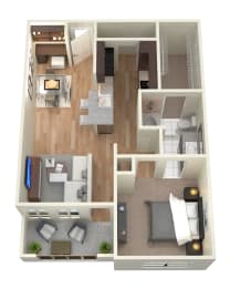 A2 Floor Plan at Heights West 11th, Houston, 77008