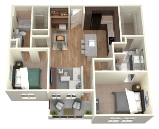 B2 Floor Plan at Heights West 11th, Texas, 77008