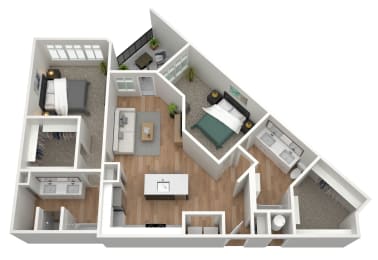 2 bedroom 2 bath K at Birdie on Woodland Greens, Austin