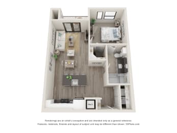 A2B Floor Plan at Durham Heights, Houston, TX