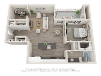 A6 Floor Plan at Durham Heights, Houston, TX