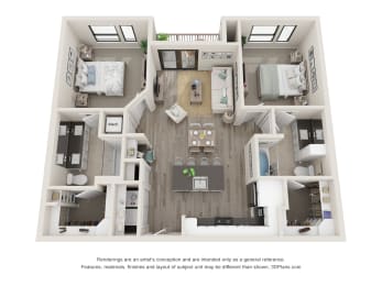 B1 Floor Plan at Durham Heights, Houston, Texas