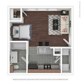 Studio 1 bath at Rosemary Apartments, Conroe, TX