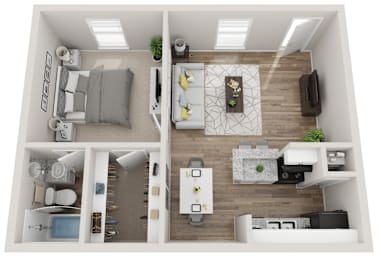 Franklin Floor Plan at Hackberry Ranch Apartments, Clute, TX, 77531