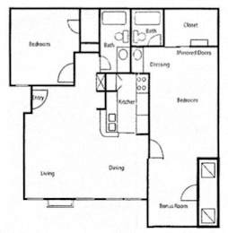2 bed 2 bath A at Brook Meadow Village Apartments , Austin