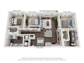 C1 Floorplan at Park Hill, Texas