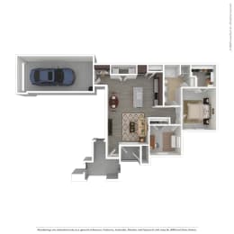 1 bed 1 bath A7 Floor Plan at Seville at Clay Crossing, Katy, TX