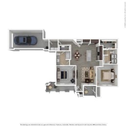 2 bed 2 bath B3 Floor Plan at Seville at Clay Crossing, Katy