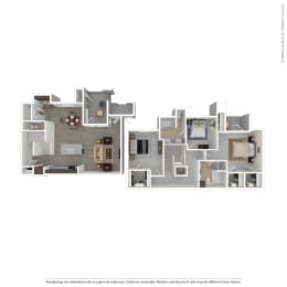3 bed 2 bath C5 Floor Plan at Seville at Clay Crossing, Texas