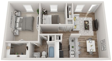 Willow Floor Plan at Hackberry Ranch Apartments, Clute, 77531