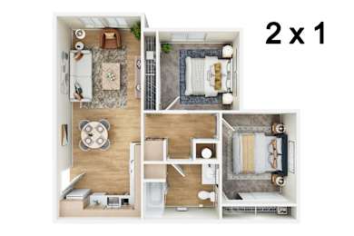 2 bed 1 bath Floor Plan at Terracina at Wildhawk, Sacramento, 95829